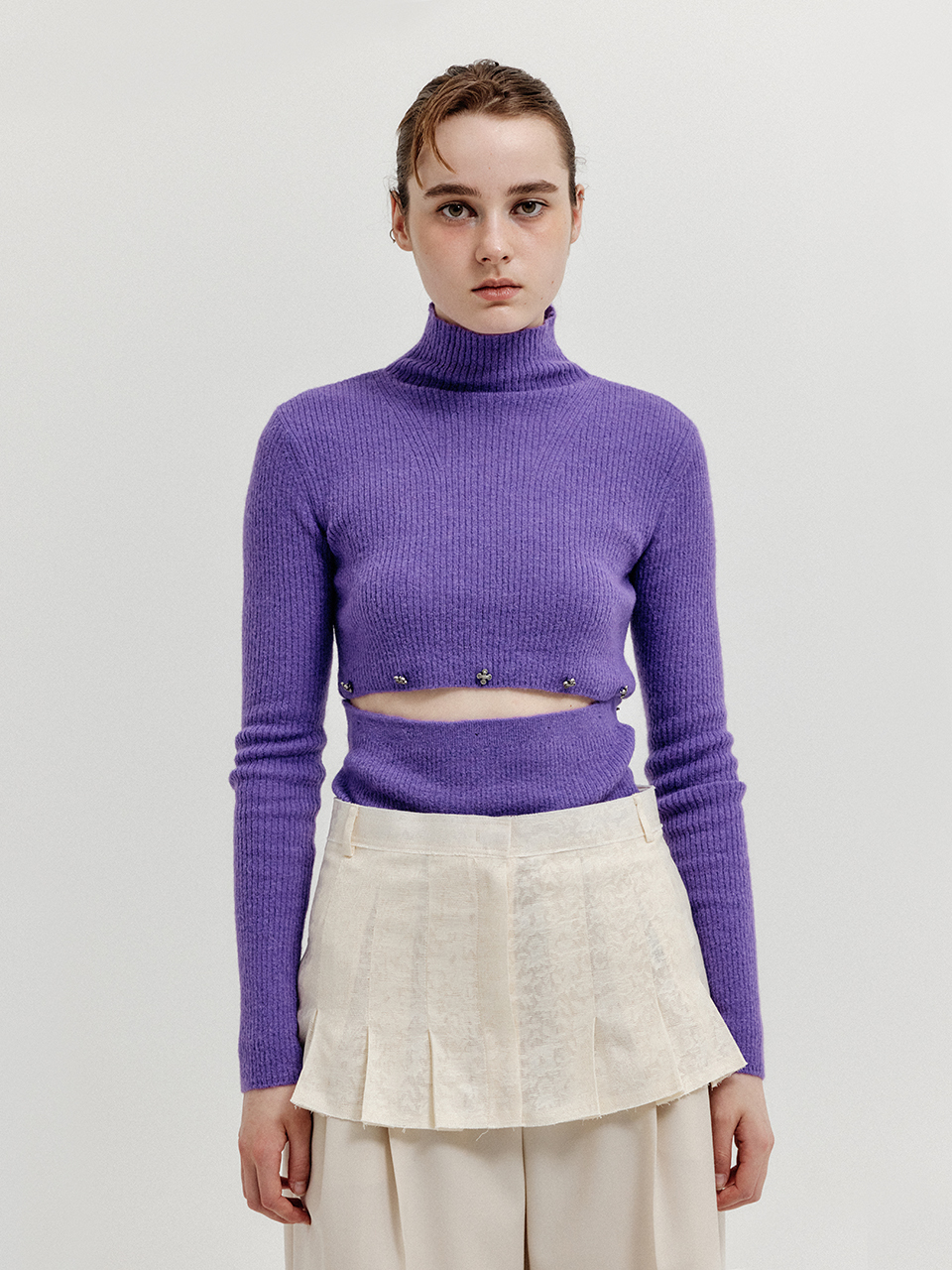 EENK XEEP Separable Knit Turtleneck - Purple