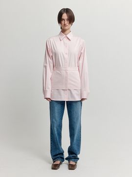 EENK XIRT Oversized Shirt With Skirt Belt - Light Pink