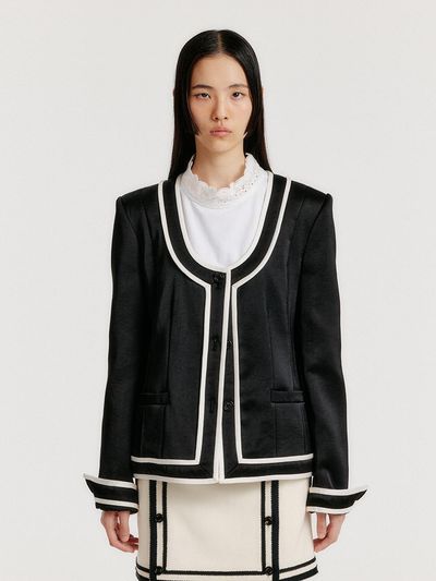 EENK YASE Contrast U-Neck Jacket