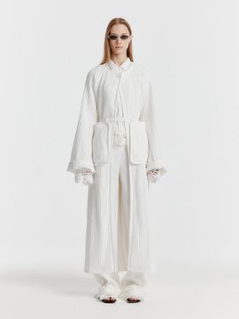 EENK Yeda Detachable Pocket Belt Coat - White