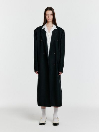EENK YENNA Asymmetric Long Jacket - Black