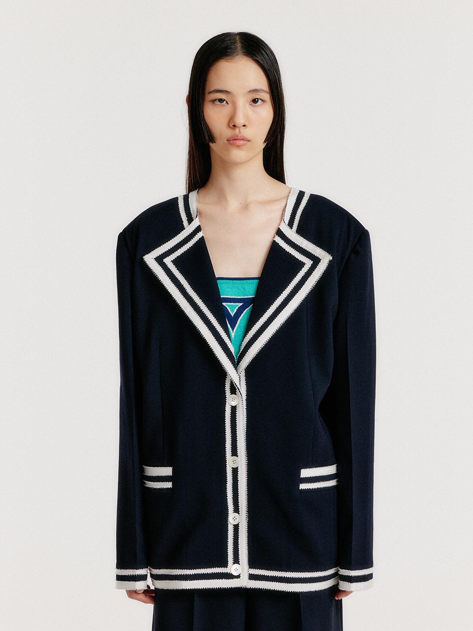 EENK YINTANA Contrast Jacket - Navy