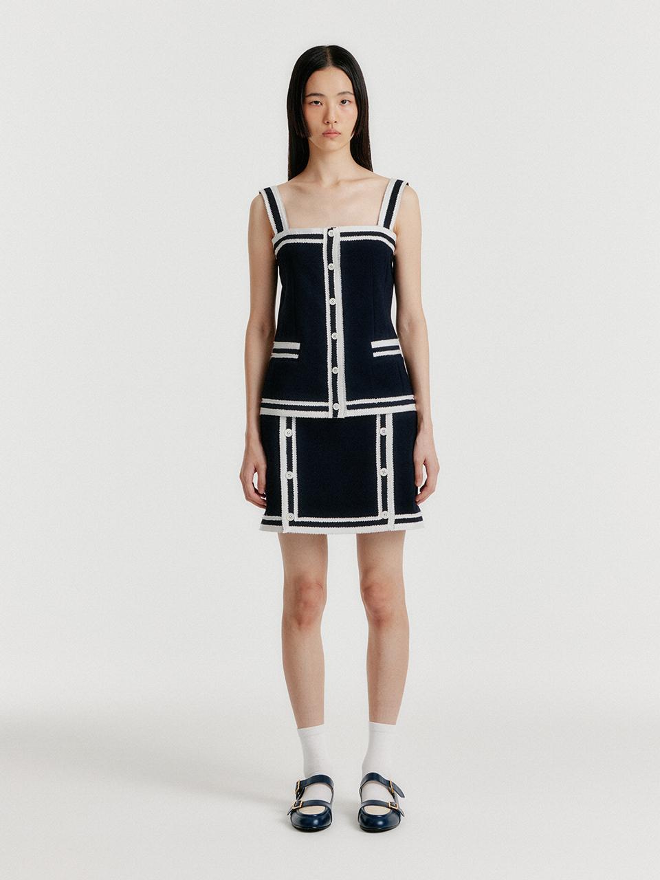 EENK YINTI Contrast Mini Skirt - Navy