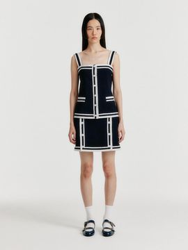 EENK YINTI Contrast Mini Skirt - Navy