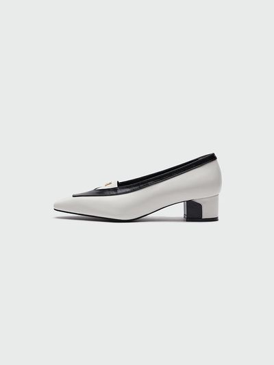 EENK Yinzel Pointed Toe Color Block Pumps Heel