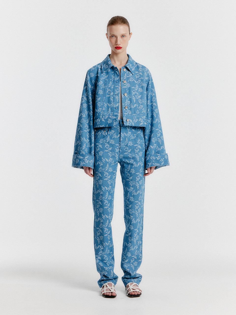 EENK Yissy Jacquard Denim Pants - Blue