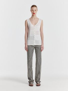 EENK Yissy Jacquard Denim Pants - White