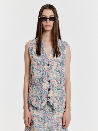 EENK YIVA Floral Buttoned Vest