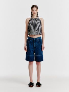 EENK YOCO Turn-up Denim Shorts - Blue