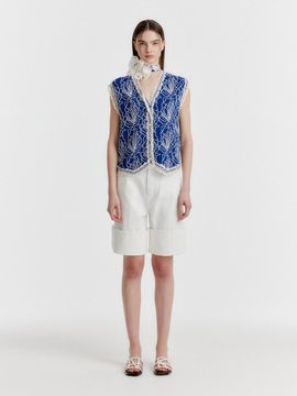 EENK YOCO Turn-up Denim Shorts - White