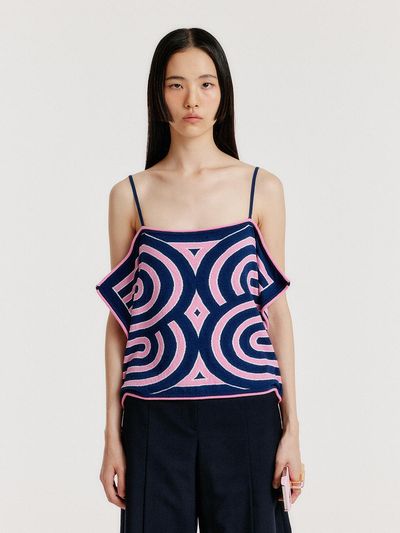EENK YOON Logo Sleeveless Knit Top - Pink