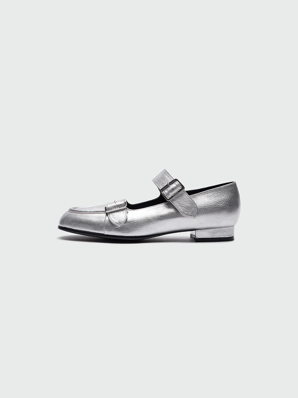 EENK Youble Buckle Strap Flats_Silver