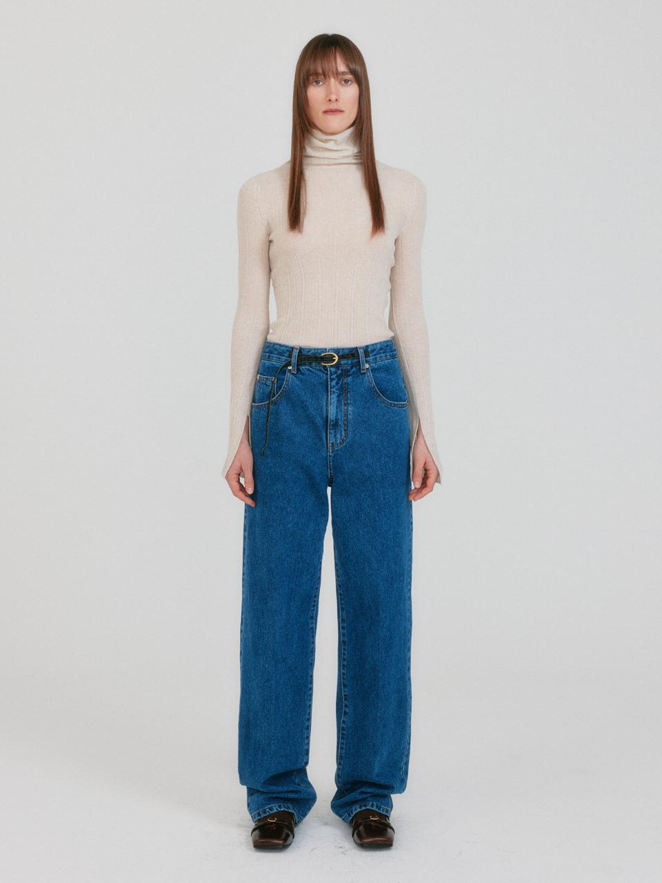 EENK ZENIM Belted Denim Pants - Blue