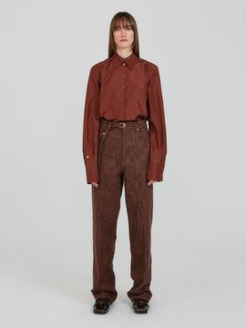 EENK ZENIM Belted Denim Pants - Brown