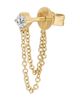 Ef Collection Ef Collection 14K Yellow Gold Diamond Chain Single Stud Earring, 0.1 tcw - 2