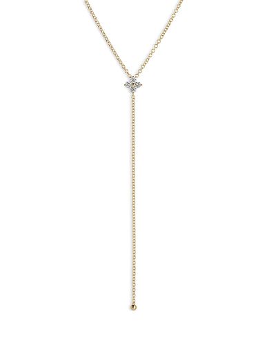 Ef Collection Ef Collection 14K Yellow Gold Diamond Fleur Lariat Necklace, 18