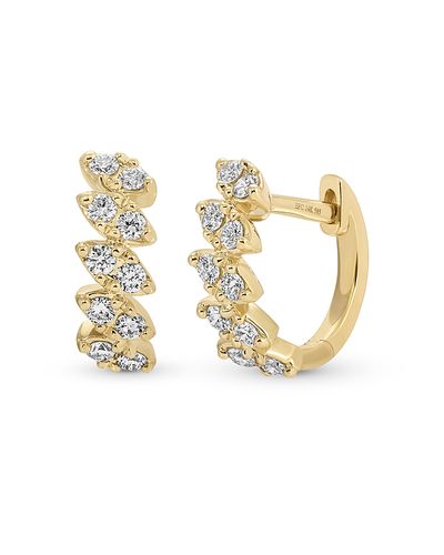 Ef Collection Ef Collection 14K Yellow Gold Diamond Hoop Earrings, 0.3 tcw