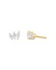 Ef Collection Ef Collection 14K Yellow Gold Diamond Marquis Tri Stud Earrings, 0.21 tcw - 1