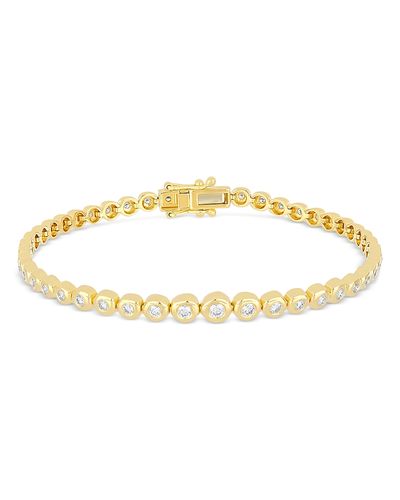 Ef Collection Ef Collection 14K Yellow Gold Graduated Diamond Pillow Eternity Bracelet
