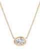 Ef Collection Ef Collection 14K Yellow Gold Lab Grown Diamond Oval Floating Bezel Pendant Necklace, 1.0 tcw - 1