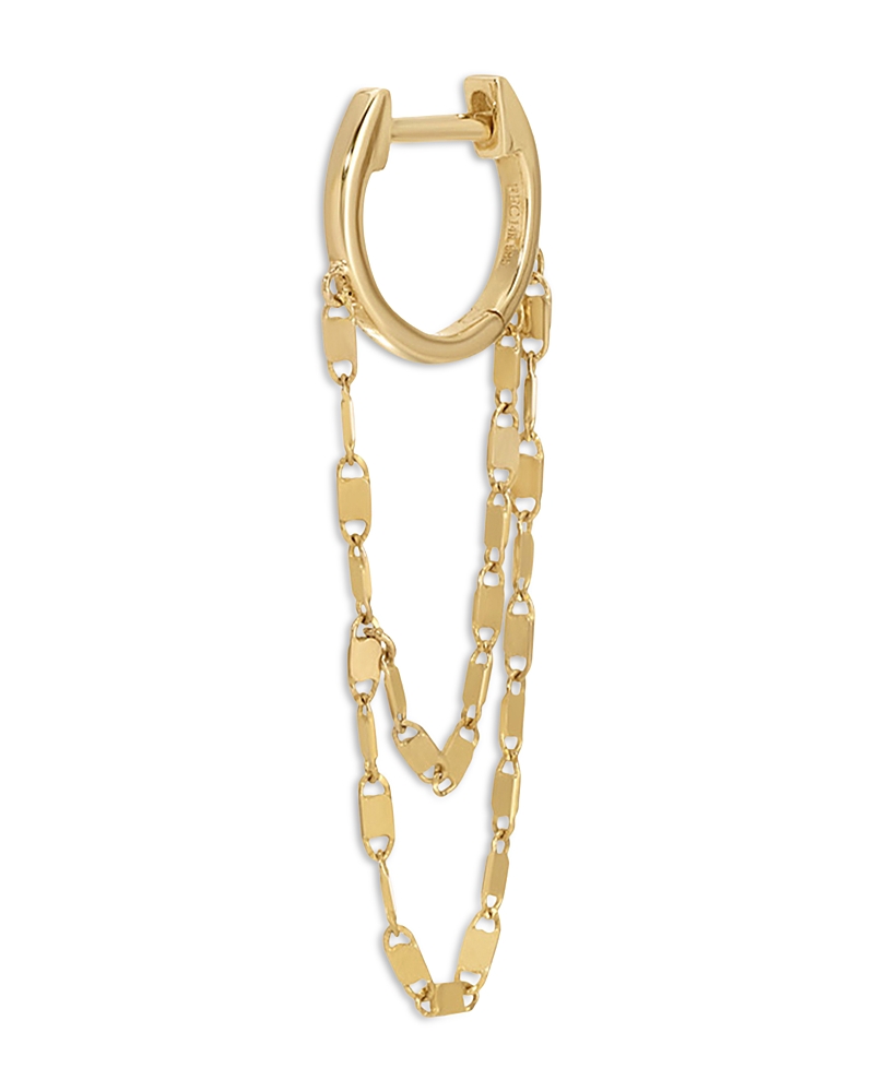 Ef Collection Ef Collection 14K Yellow Gold Multi Chain Huggie Hoop Earring