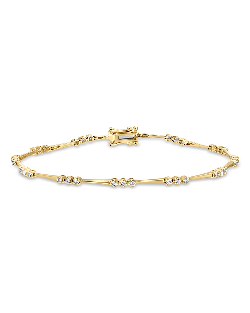 Ef Collection Ef Collection Crown Set Diamond Eternity Bracelet in 14K Yellow Gold, 0.48 tcw