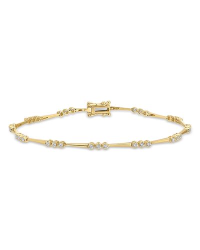 Ef Collection Ef Collection Crown Set Diamond Eternity Bracelet in 14K Yellow Gold, 0.48 tcw