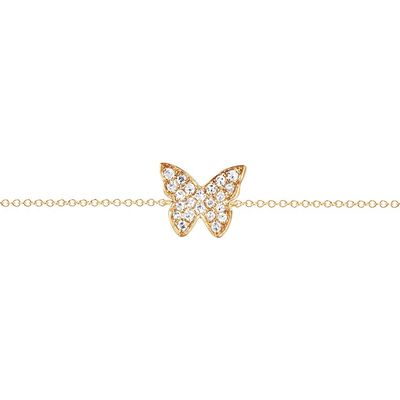 EF Collection EF Collection Diamond Butterfly Pendant Bracelet