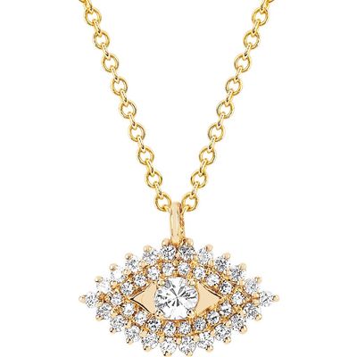 EF Collection EF Collection Diamond Evil Eye Pendant Necklace