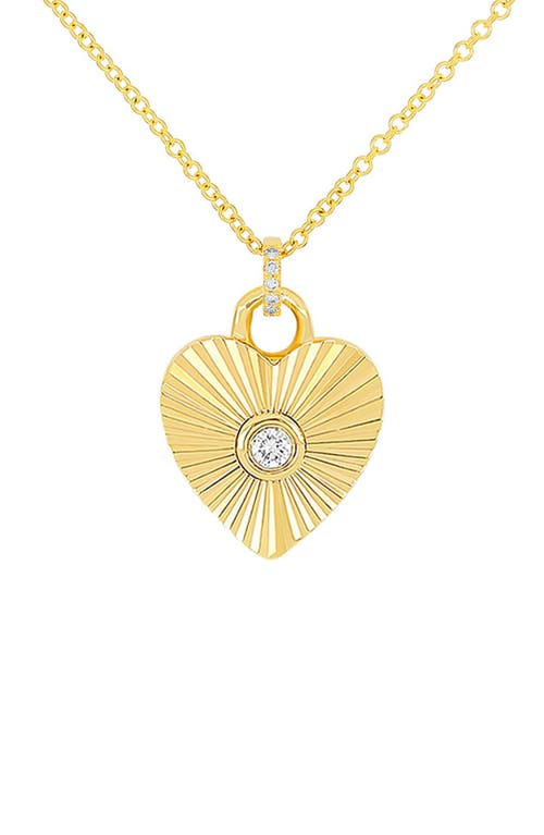 EF Collection EF Collection Diamond Fluted Heart Pendant Necklace