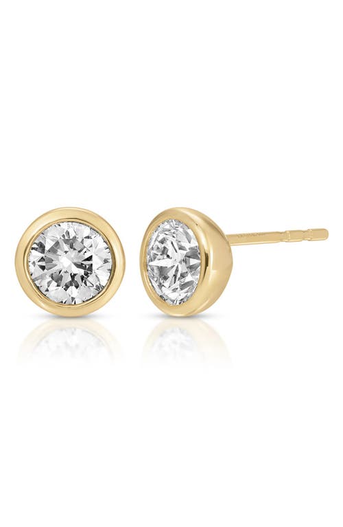 EF Collection EF Collection Diamond Solitaire Bezel Set Stud Earrings