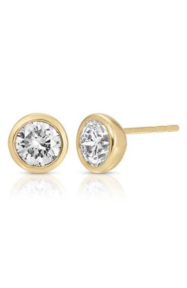 EF Collection EF Collection Diamond Solitaire Bezel Set Stud Earrings