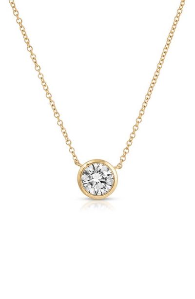 EF Collection EF Collection Diamond Solitaire Floating Bezel Pendant Necklace