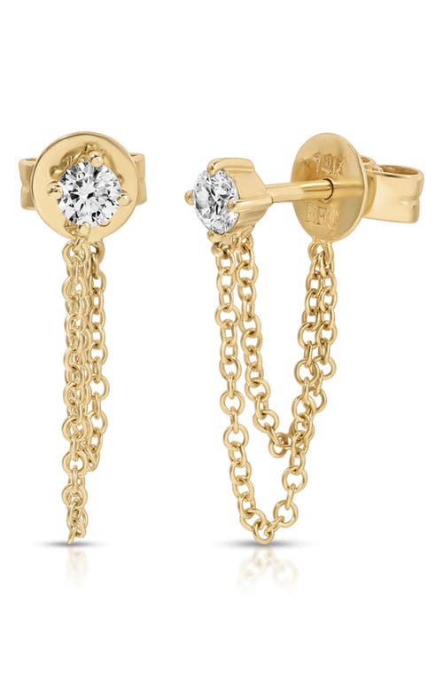 EF Collection EF Collection Diamond Solitaire Looped Chain Drop Earrings