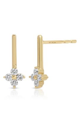 EF Collection EF Collection Fleur Diamond Bar Stud Earrings