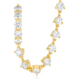 EF Collection EF Collection Jumbo 14k Gold Diamond Prong Set Huggie Hoop Earrings