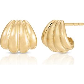 EF Collection EF Collection Jumbo Grooved Huggie Hoop Earrings