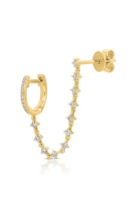 EF Collection EF Collection Mini Diamond Chain & Huggie Earring