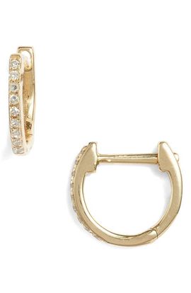 EF Collection EF COLLECTION Mini Diamond Hoop Earrings