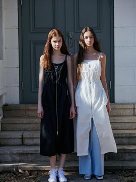 EGOIST [BLUE LABEL] Bustier Zip-up Nylon Dress (ER2OOP04)