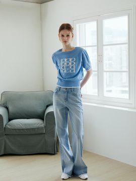 EGOIST BLUE LABEL Diagonal Cut Boot-Cut Denim Pants (ER2ODP07)
