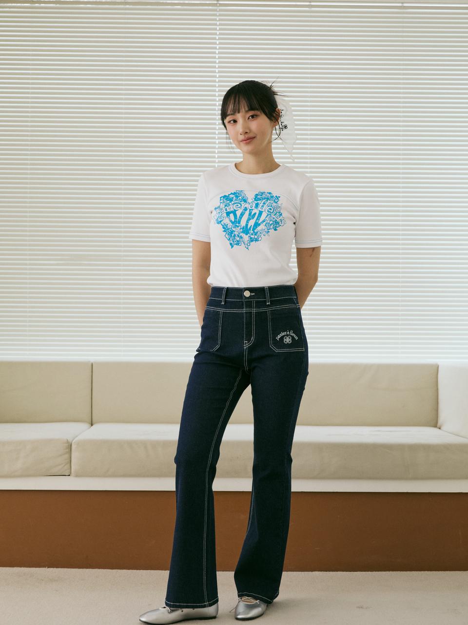 EGOIST BLUE LABEL Front Pocket Slim Boot-Cut Denim Pants (ER2ODP03)