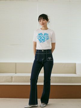 EGOIST BLUE LABEL Front Pocket Slim Boot-Cut Denim Pants (ER2ODP03)