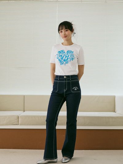 EGOIST BLUE LABEL Front Pocket Slim Boot-Cut Denim Pants (ER2ODP03)