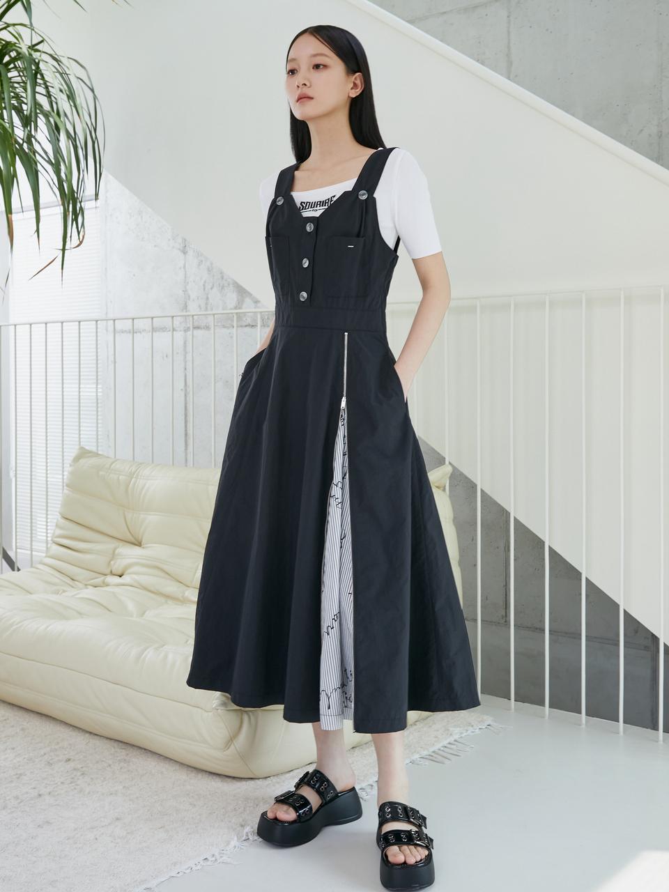 EGOIST Color Block Point Sleeveless Long Dress (ER2RD560)