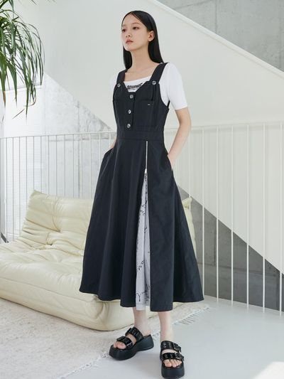 EGOIST Color Block Point Sleeveless Long Dress (ER2RD560)