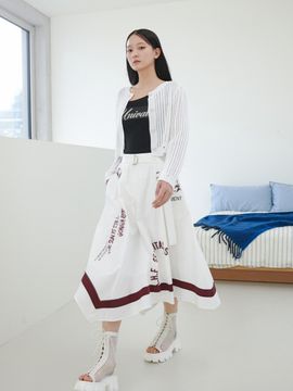 EGOIST Color Block Point Unbalanced Line Skirt (ER2WS565)