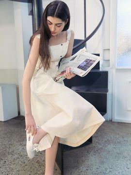 EGOIST Frill Zipper Uneven Hem Dress (ER2WO560)