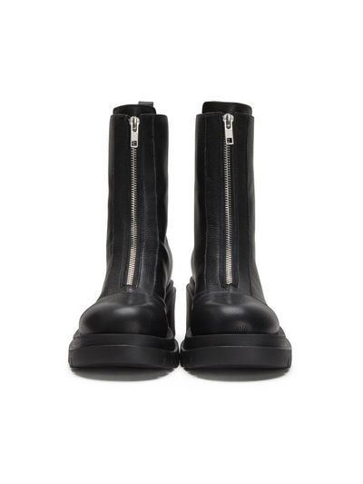EGOIST Front Zipper Real Leather Bold Worker Boots (ER1AS161)