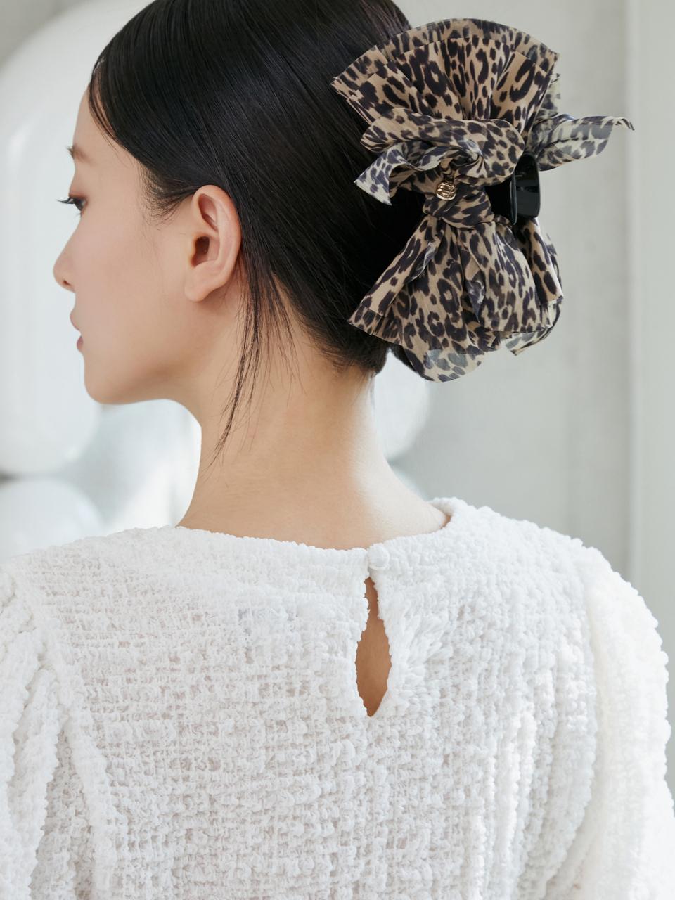 EGOIST Leopard Ribbon Hair Pin (ER2AJ461)